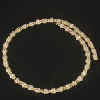 7.5mm Moissanite Hip Hop Round Bead Cuban Chain