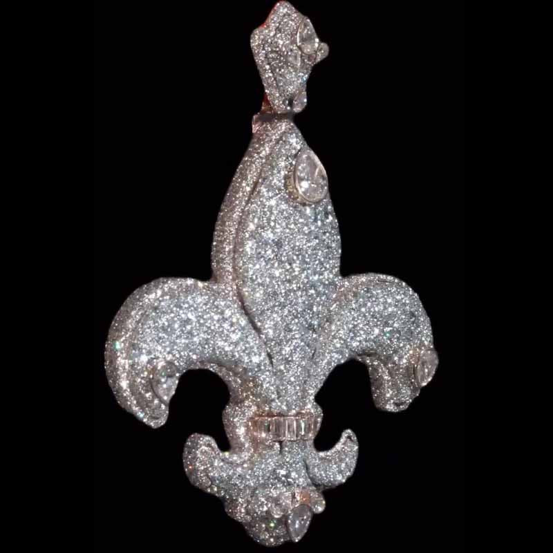 S925 Moissanite Hip Hop Exquisite Iris Pendant