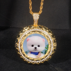 Moissanite Disc Custom Photo Commemorative Pendant