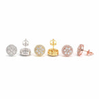 Moissanite Hip Hop Fashion Round Earrings
