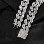15mm Moissanite T Square Ice Out Diamond Cuban Chain