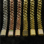 12mm Moissanite Miami Cuban 14K Bracelet