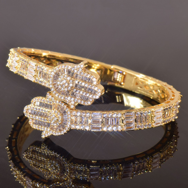 Moissanite Hip Hop Palm Bracelet