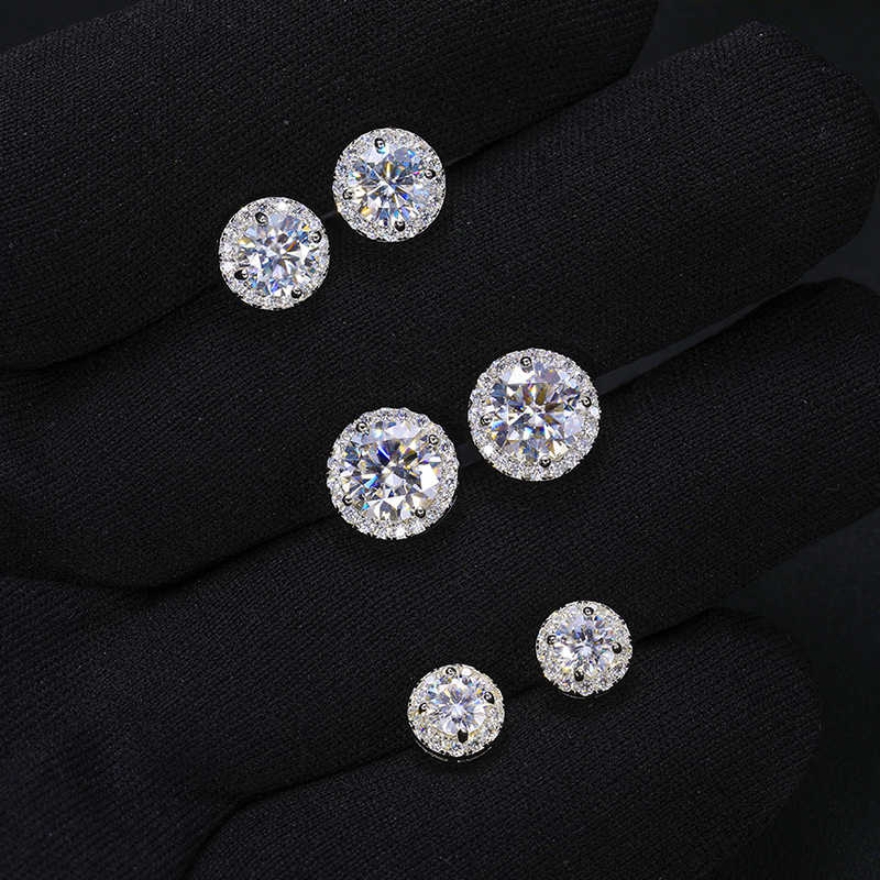 0.5CT/1CT/2CT Moissanite Classic Rock Sugar Earrings