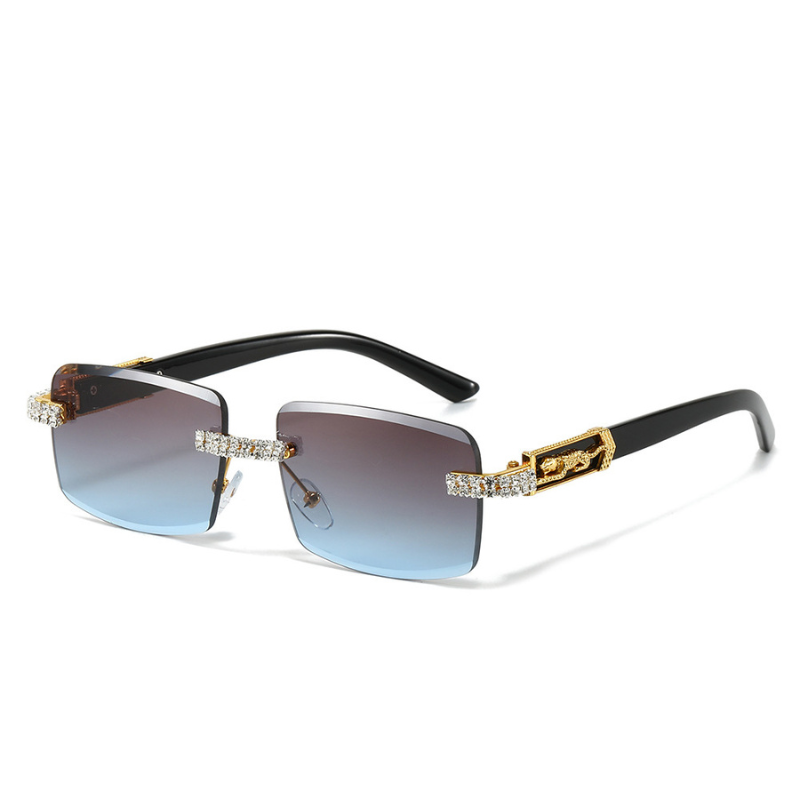 New Personalized Diamond-studded Square Glasses