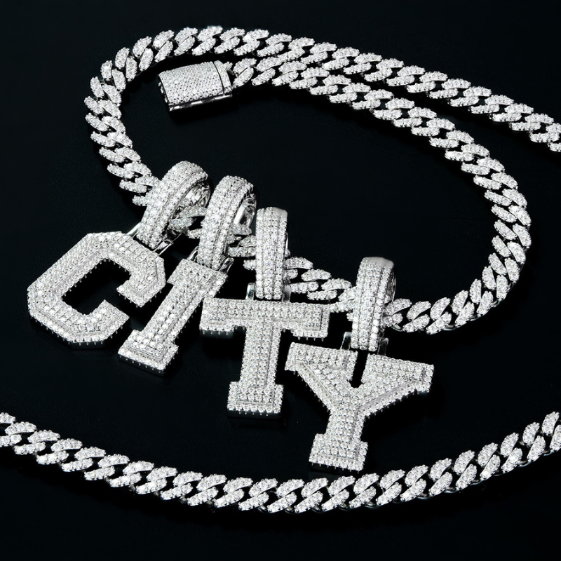 Moissanite Classic Letter Pendant