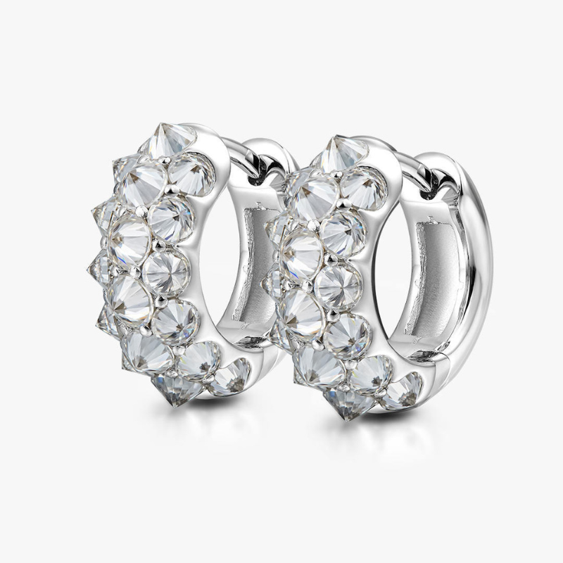 S925 Silver Moissanite Creative Punk Earrings