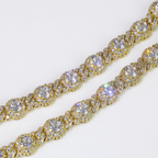 7.5mm Moissanite Hip Hop Round Bead Cuban Bracelet