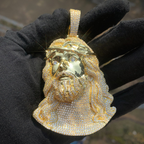 Moissanite Hip Hop Big Wave Jesus Pendant（In stock）