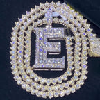 Moissanite Customizable Letters Pendant Love Tennis Chain Set