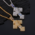 Moissanite Colorful Jesus Cross Pendant