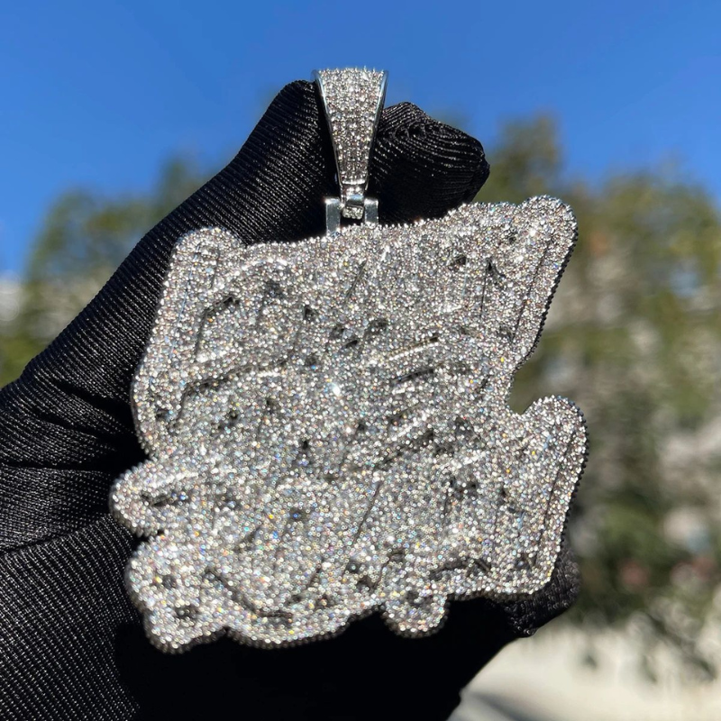 Moissanite Loyalty over Royalty Letter Pendant