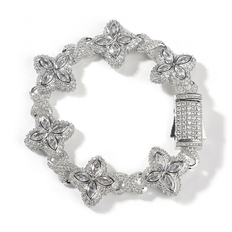 Moissanite Hip Hop Clovers Infinity Bracelet