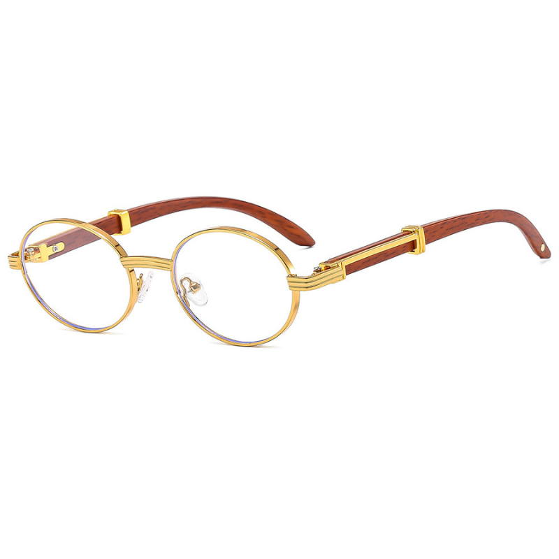 Retro Faux Wood Grain Sunglasses