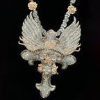 Hip Hop | "Flyboy Lifestyle" Letter Wings Rose Cross Pendant