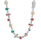 Moissanite Hip Hop Colored Gemstone Chain