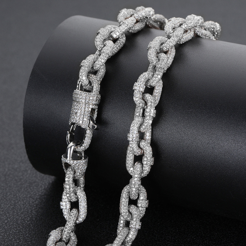10mm Moissanite Hip Hop O-shaped Chain
