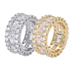 Moissanite Mixed Inlaid T Square Diamond Ring