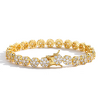 8mm Moissanite Hip Hop Floral Bracelet
