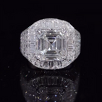 Asche Cut Premium Sparkling Moissanite Ring