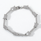 7.6mm Moissanite Punk Screw Knob Bracelet