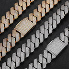 25mm Hip Hop Three Row Diamond Cuban Chain