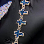 Moissanite Sapphire Cross Unlimited Cuban Bracelet