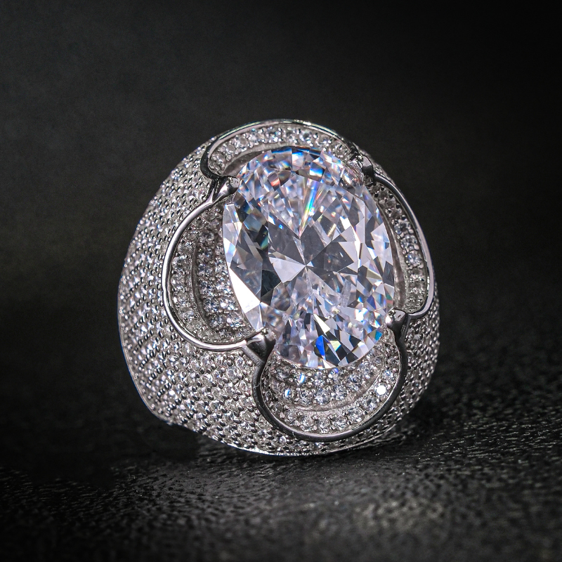 Moissanite Luxury Oval Stone Egg Ring