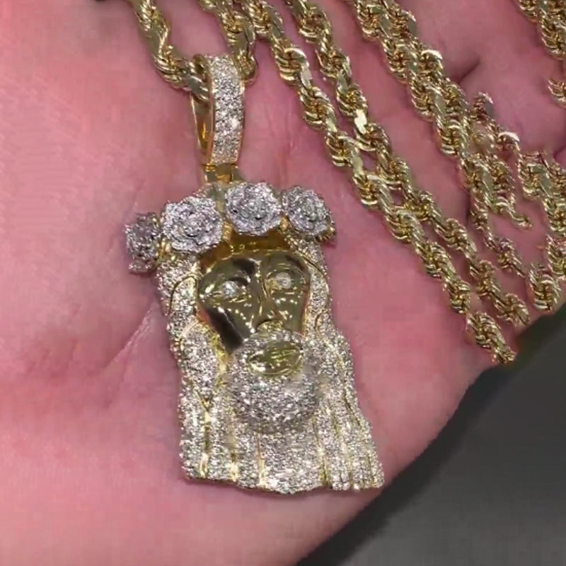 Rose Headdress Jesus Pendant