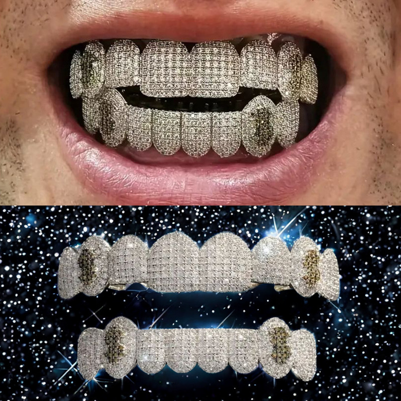 Moissanite Hip Hop Black Dollar Grillz