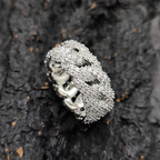 10mm Wide Moissanite Sparkling Full Diamond Cuba Ring