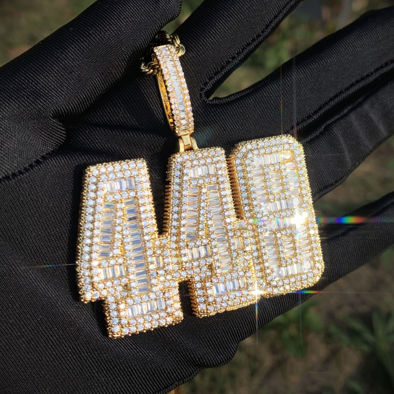 Moissanite Baguette Number 448 Pendant