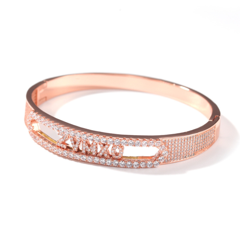 Moissanite Customizable Letter Full Diamond Bracelet