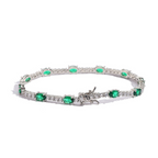 2mm Moissanite Colorful Egg Shaped Gemstone Tennis Bracelet
