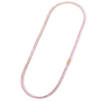 3mm/4mm/5mm Pink Tennis Chain in Gold