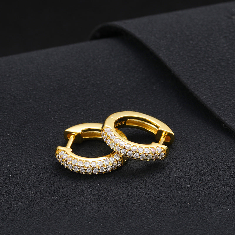 S925 Moissanite Round Earrings