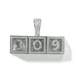 Custom Baby Block Hollow Letters Moissanite Pendant