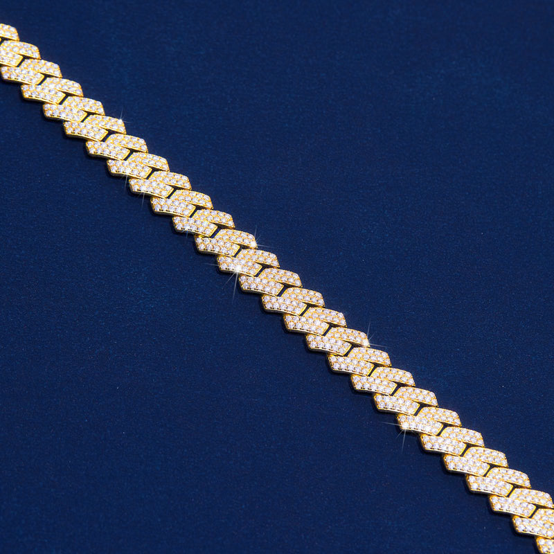 13MM Moissanite Diamond Prong Cuban Bracelets