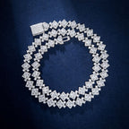 10mm Moissanite Cloister Link Chain in White Gold