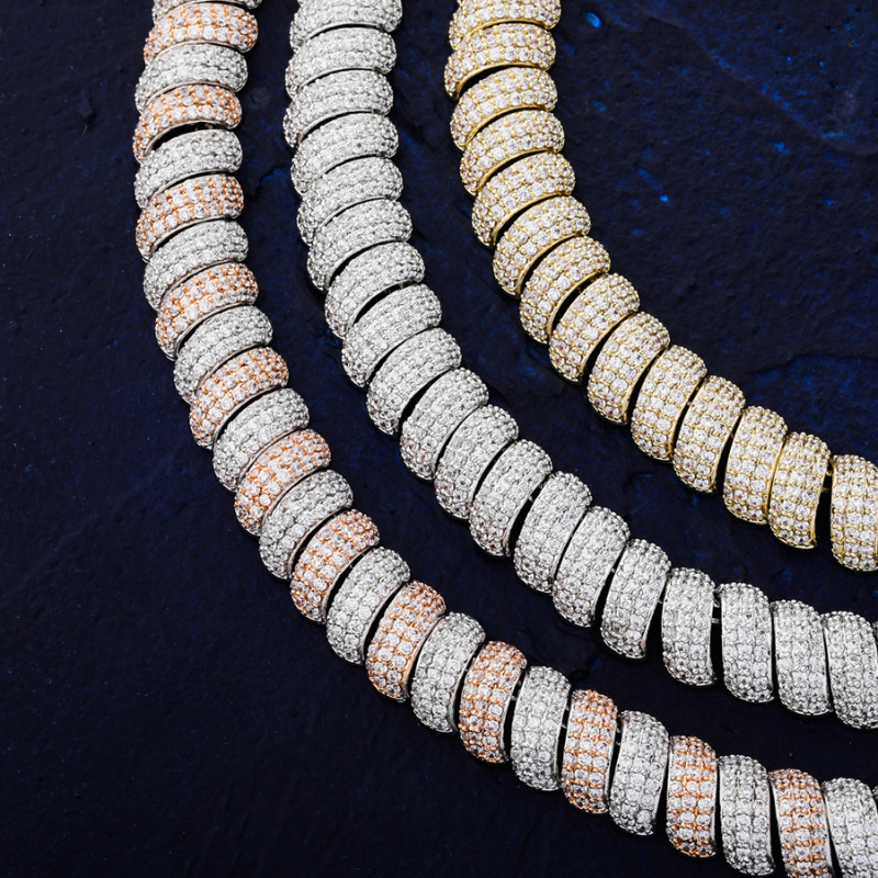14mm Moissanite Twisted Cuban Chain