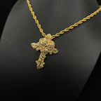 Hip Hop Rose Cross Pendant Jewelry for Men & Women