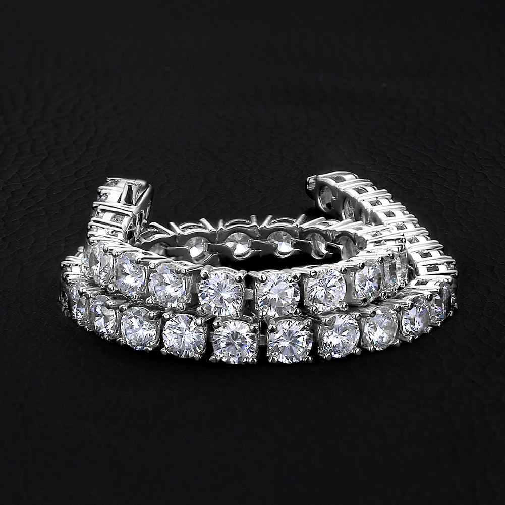 4mm White Gold Moissanite Diamond Mens Tennis Chain