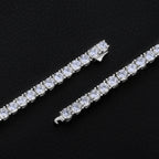 4mm White Gold Moissanite Diamond Mens Tennis Chain