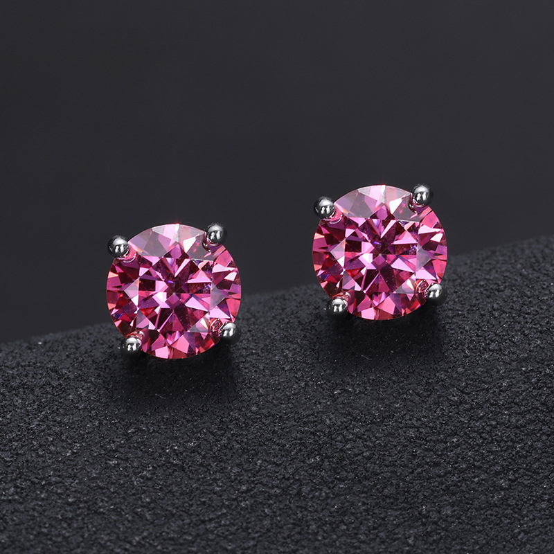 S925 Silver 1 Carat Moissanite Earrings