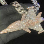 Moissanite "To Life" Letter Airplane Pendant