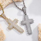 Moissanite Cactus Thorn Cross Pendant
