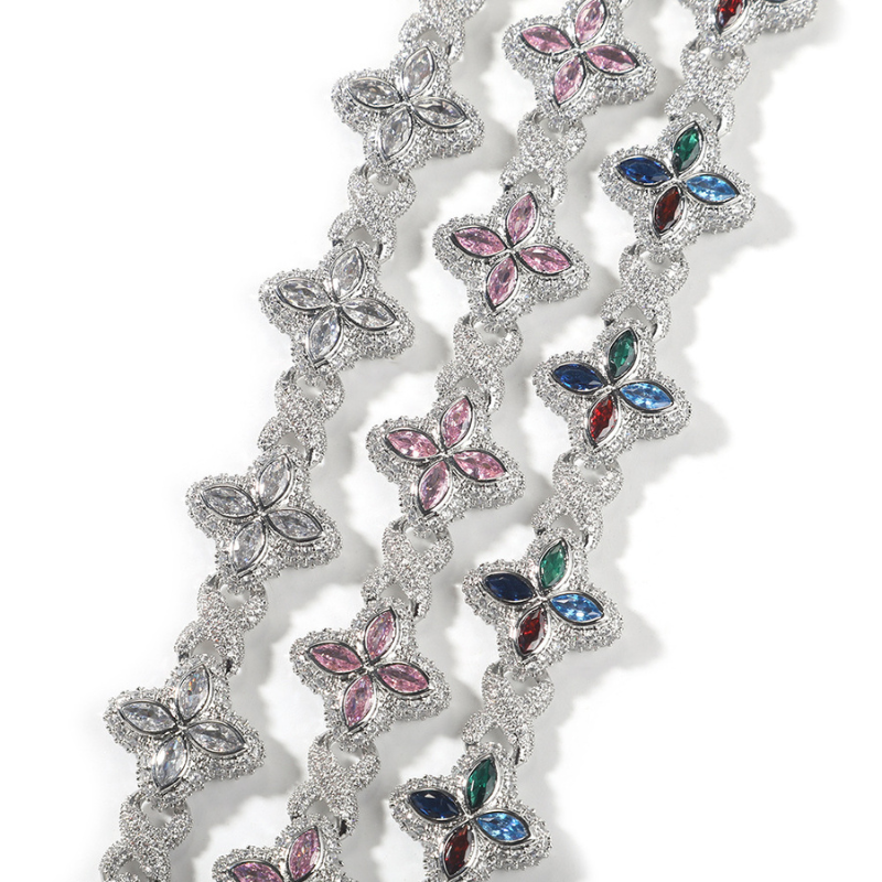 Moissanite Hip Hop Clovers Infinity Bracelet