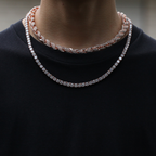 9mm Moissanite Simple Luxury Diamond Studded Twist Chain