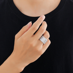 Moissanite Luxury Sparkling Hip-Hop Baguette Ring