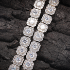 10mm Moissanite Clustered Tennis Chain In Yellow Gold